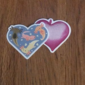 2 pack of heart stickers